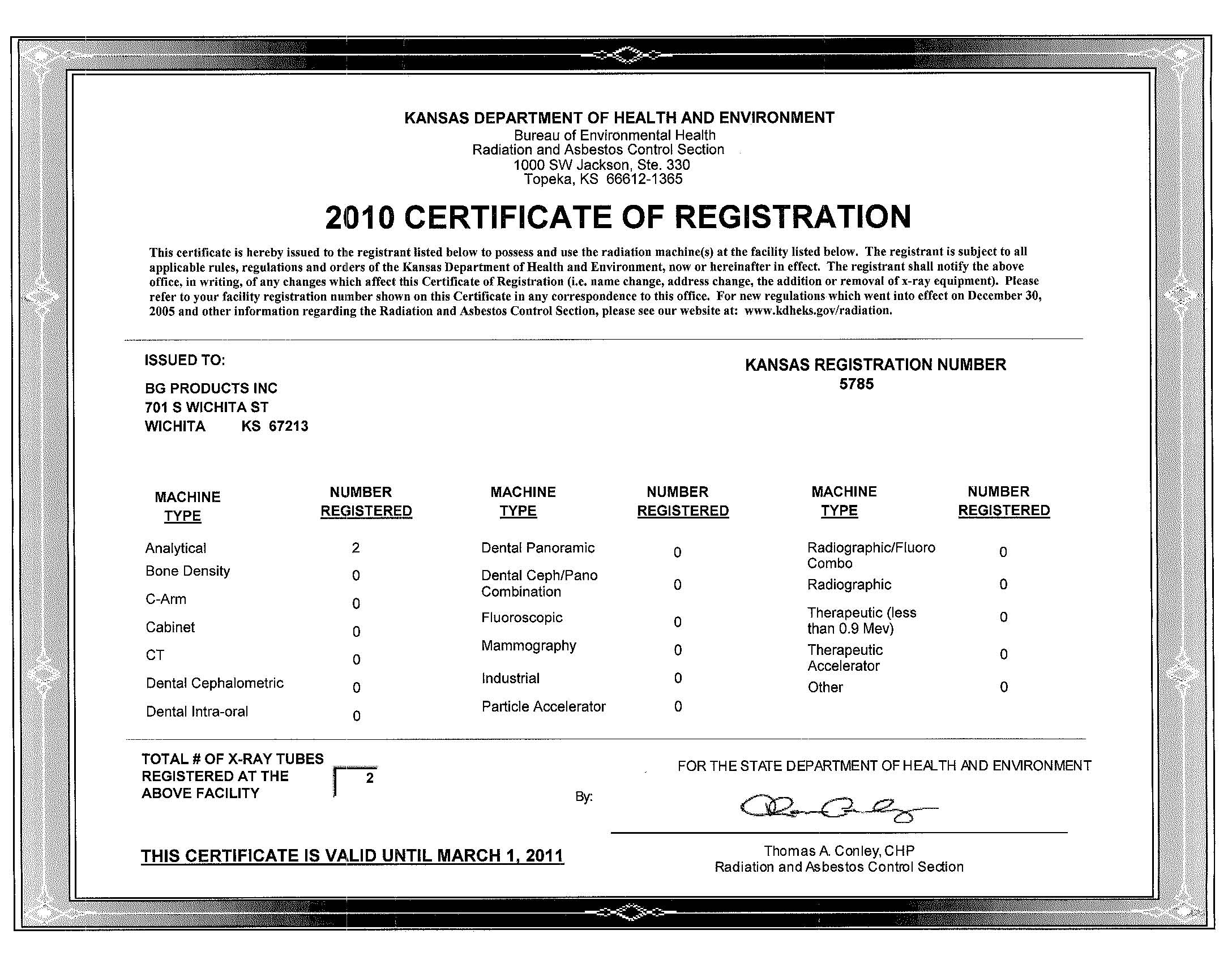 堪萨斯州环保局认证(二)